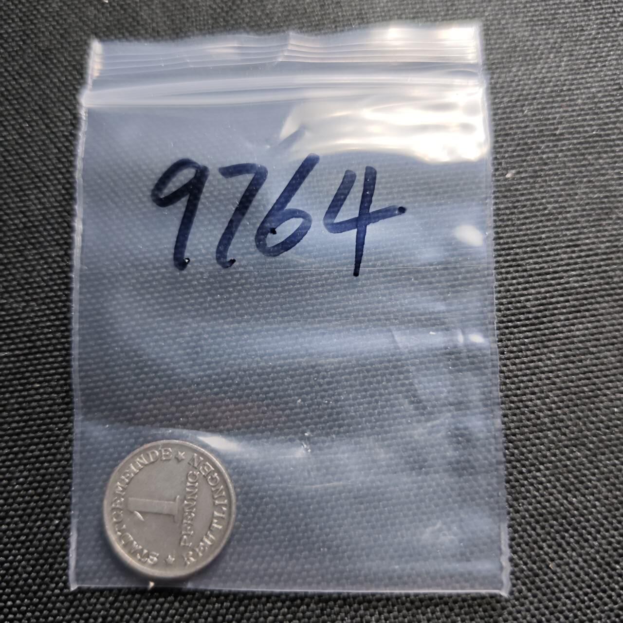 KK钱币收藏小铺  第397期 百期特怕（四拍之一） 2月预留时间 周末发货 1920 德紧 罗伊特林根市 1芬尼铁币 