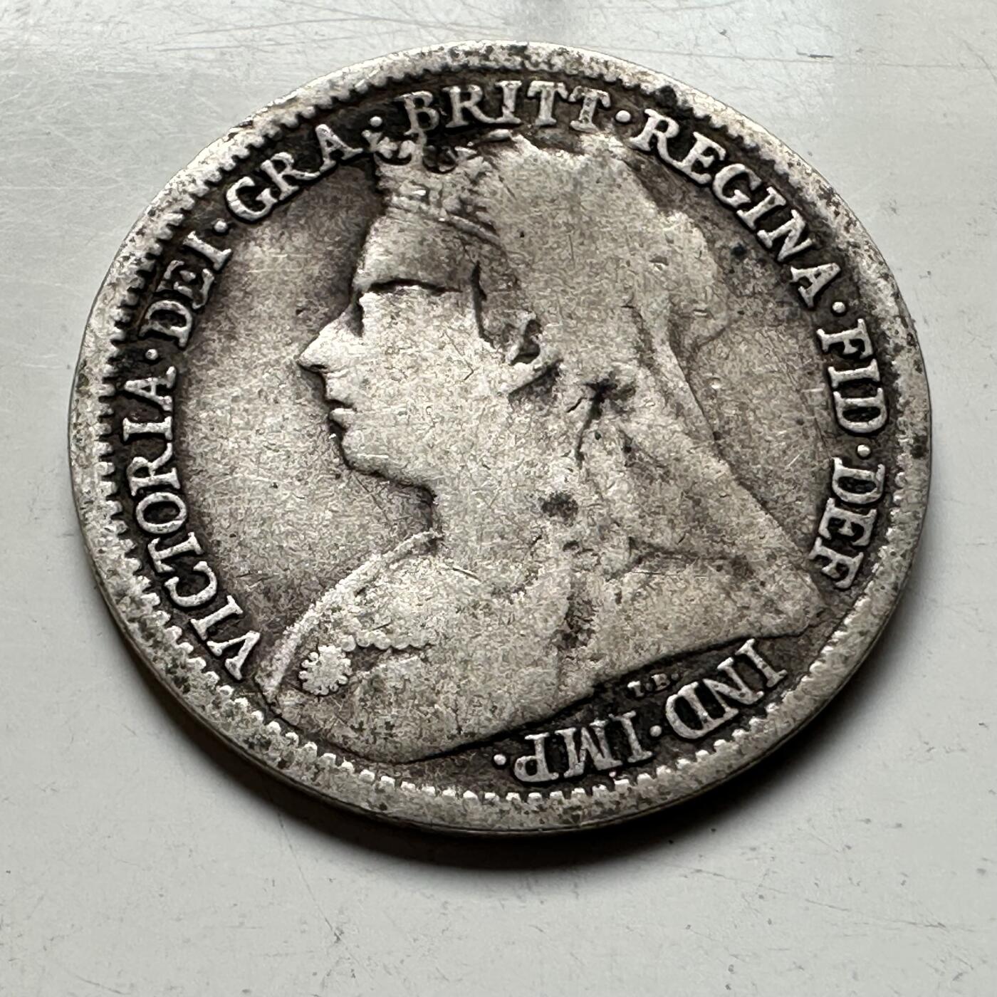 🌹外币初藏🌹🐯2026年第19场 快递已停，正月十五后再发 英国1897年三便士银币 92.5%高银