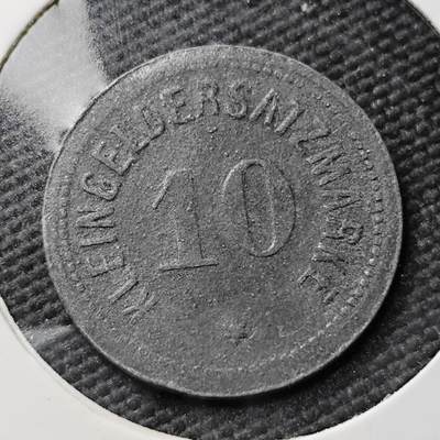 KK钱币收藏小铺  第397期 百期特怕（四拍之一） 2月预留时间 周末发货 - 1917 德紧伊德施泰因 10芬尼锌币 