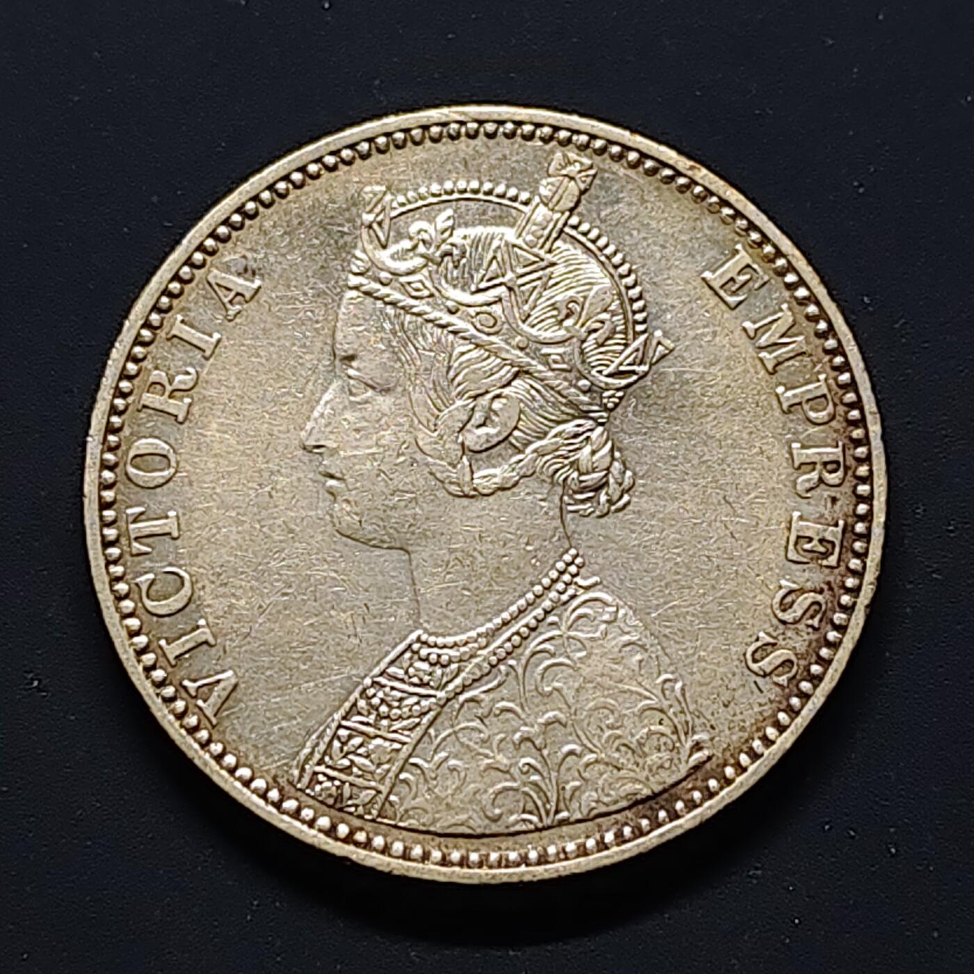 【全场包邮】纯粹捡漏拍503场 英属印度1891年维多利亚女王“EMPERSS”1卢比银币【31毫米11.66克91.7%】