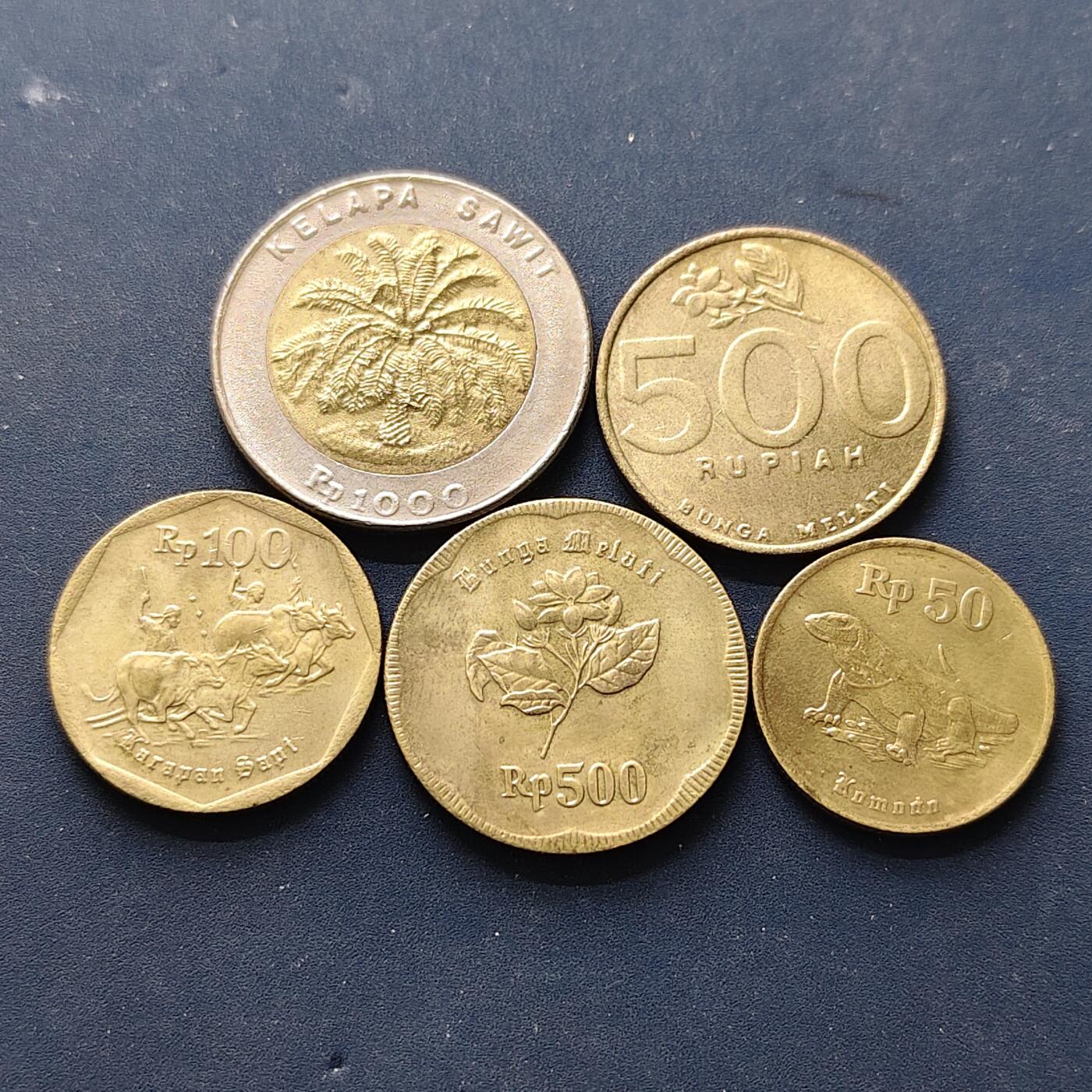 【全场包邮】纯粹捡漏拍502场 印度尼西亚1992-1997年5枚套币