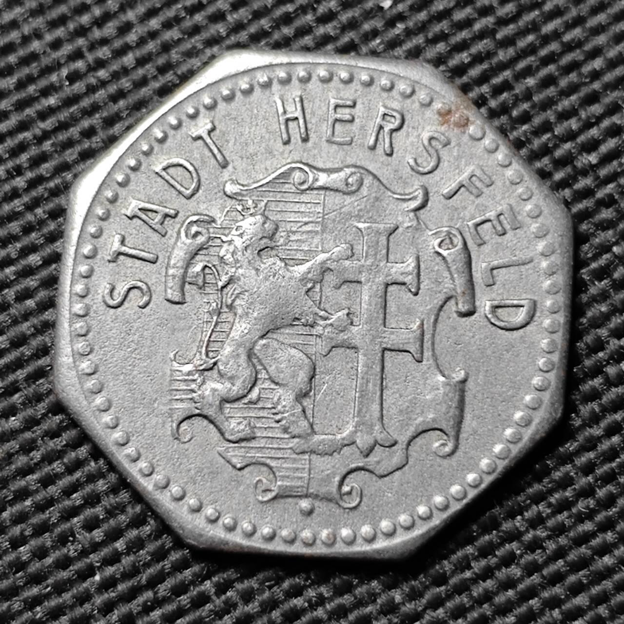 KK钱币收藏小铺  第397期 百期特怕（四拍之一） 2月预留时间 周末发货 1918 德紧 皮尔马森斯5芬尼  铁币