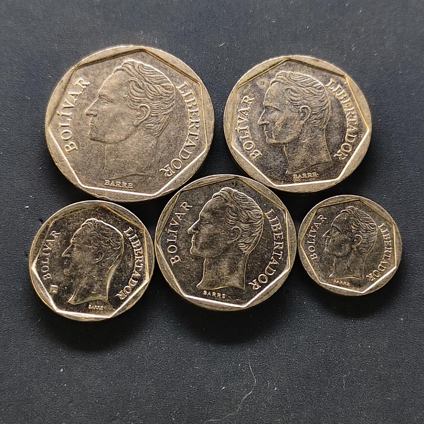 【全场包邮】纯粹捡漏拍502场 委内瑞拉1998-1999年5枚套币