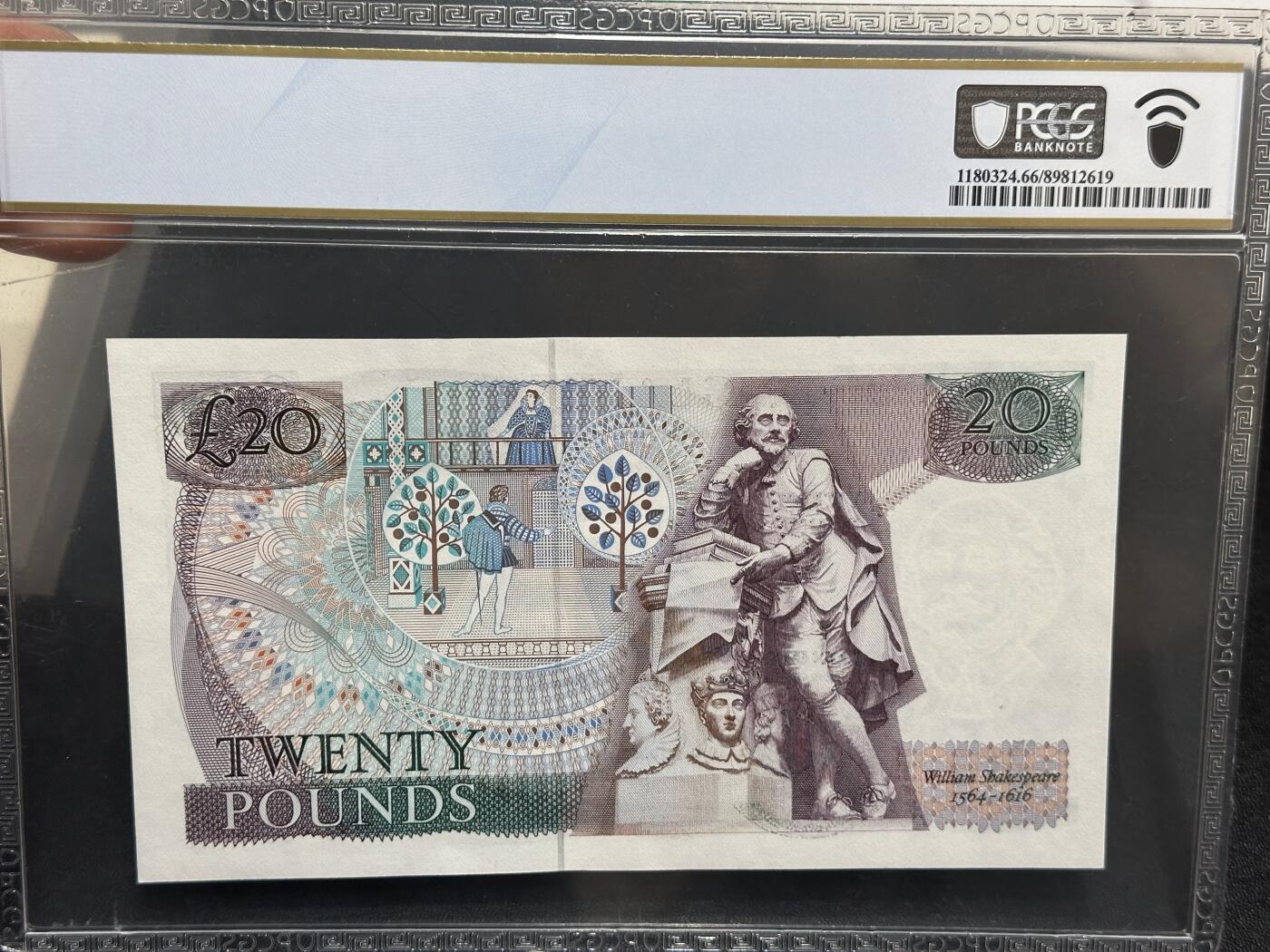 《外钞收藏家》第六百一十期（新年假期场/年后快递恢复正常再发货）（长期征集拍品、欢迎藏友们联系合作） 1984年英国D序列20镑 PCGS66 尾4045