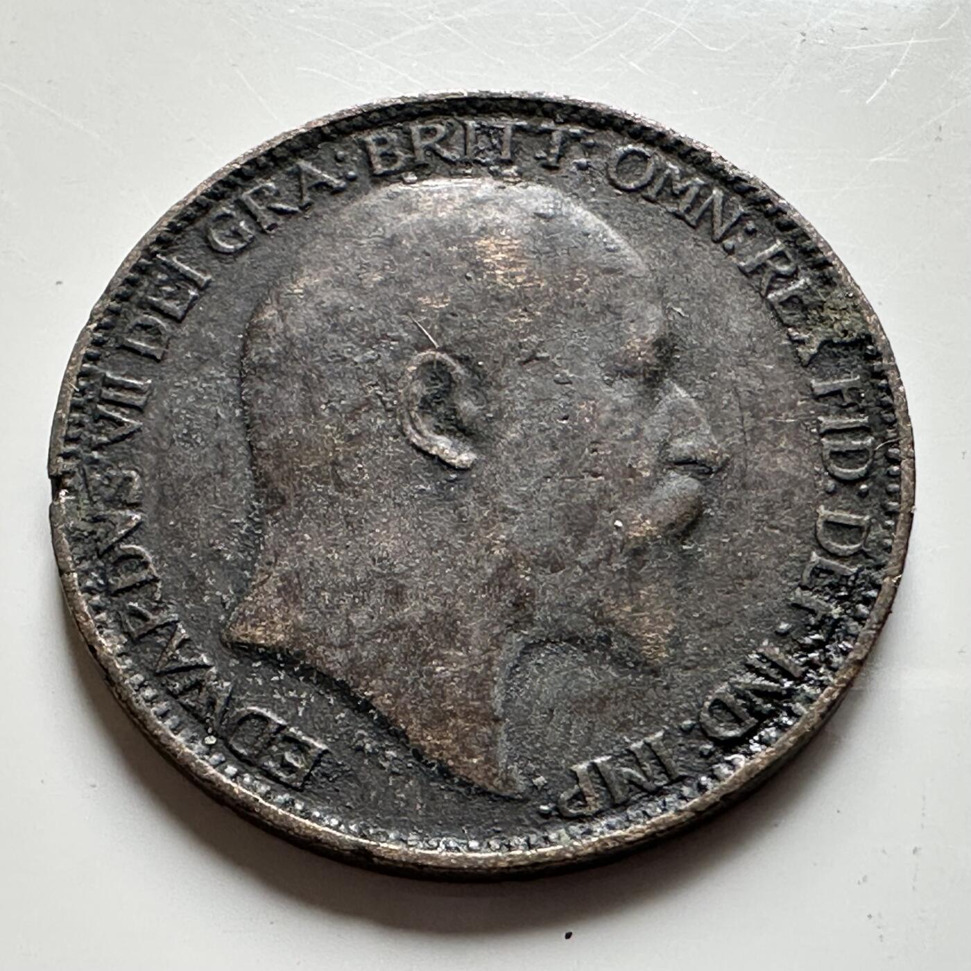 🌹外币初藏🌹🐯2026年第19场 快递已停，正月十五后再发 英国1908年1/4便士 一法新