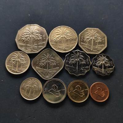 【全场包邮】纯粹捡漏拍502场 - 伊拉克各年份椰树版8枚全套+地图版3枚全套-共计11枚一组