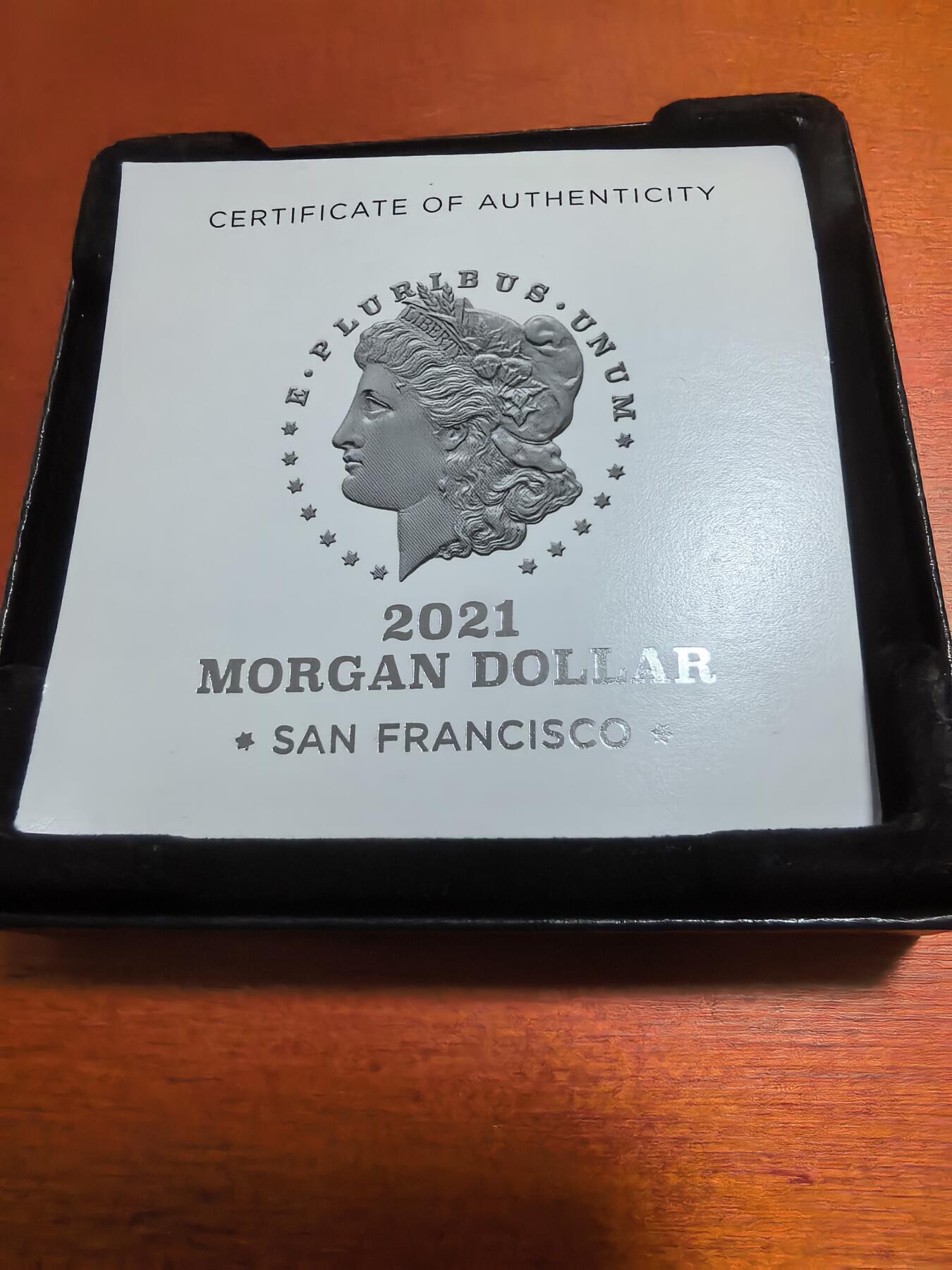 长老汇蛇年精选第一百场拍卖 2021美国造币厂官方复刻摩根1美元银币，盒证全