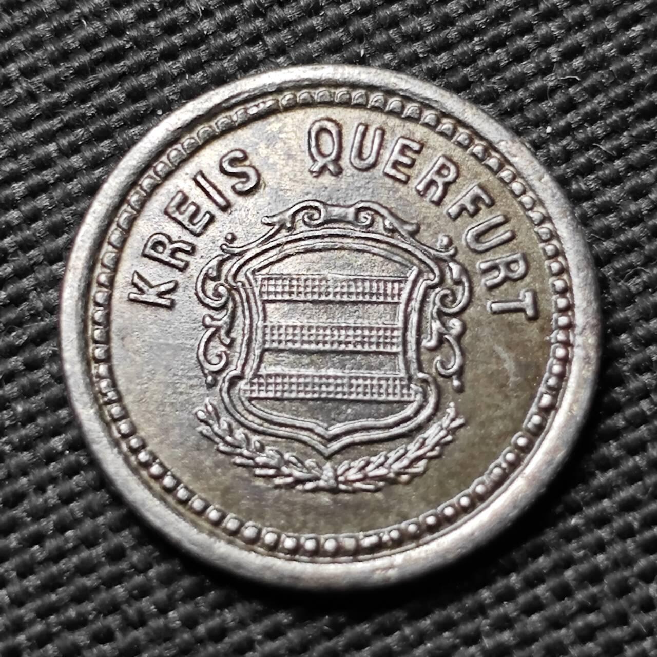 KK钱币收藏小铺  第397期 百期特怕（四拍之一） 2月预留时间 周末发货 1918 德紧奎尔福特5芬尼 铁币