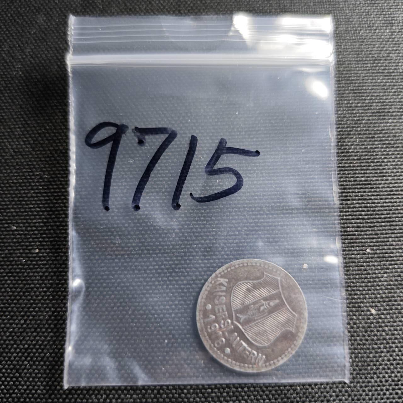 KK钱币收藏小铺  第397期 百期特怕（四拍之一） 2月预留时间 周末发货 1918 德紧凯撒斯劳滕 10芬尼 铁币 