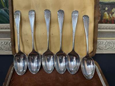 海外回流精品拍卖（五一专场） 法国回流包银勺子一套（12.1cm，82.8g，有款）