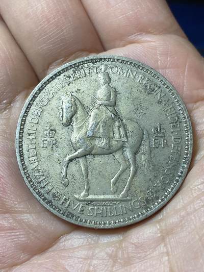 2026年第二十三场(总第一百九十二场）外国好品散币场(年后发货) - 英国🇬🇧1953年5先令克朗型大币(伊丽莎白二世加冕年纪念币)