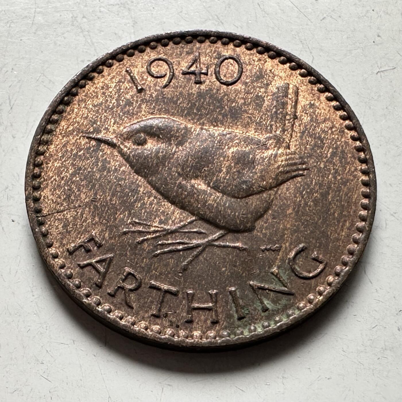 🌹外币初藏🌹🐯2026年第19场 快递已停，正月十五后再发 英国1940年1/4便士 一法新