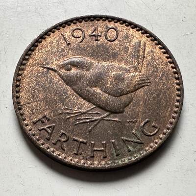 🌹外币初藏🌹🐯2026年第19场 快递已停，正月十五后再发 - 英国1940年1/4便士 一法新