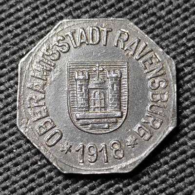 KK钱币收藏小铺  第397期 百期特怕（四拍之一） 2月预留时间 周末发货 -   1918 德紧拉芬斯堡10芬尼 铁币