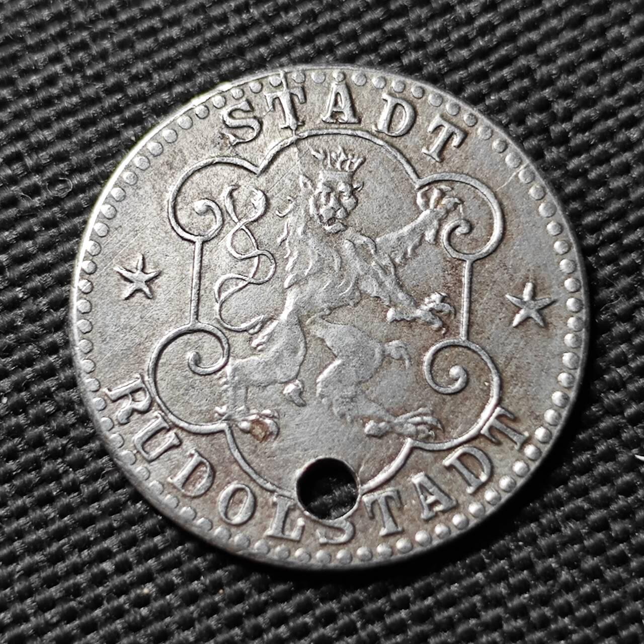 KK钱币收藏小铺  第397期 百期特怕（四拍之一） 2月预留时间 周末发货 1918 德紧 鲁多尔斯塔特10芬尼铁币 