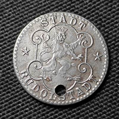 KK钱币收藏小铺  第397期 百期特怕（四拍之一） 2月预留时间 周末发货 - 1918 德紧 鲁多尔斯塔特10芬尼铁币 