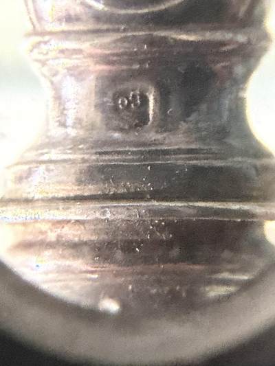 海外回流精品拍卖（五一专场） 法国回流19世纪银餐具一套（勺子：29.3cm，叉子：29.2cm，重：197g，有款。柄处为银制900，但柄内部材质不确定）