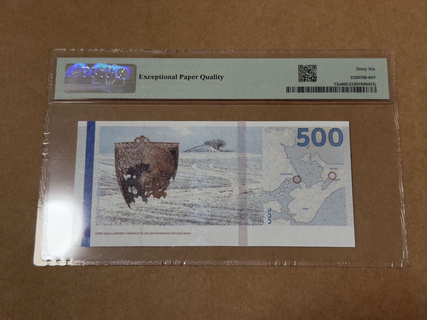 【礼羽收藏】🌏世界钱币拍卖第124期 丹麦桥版500克朗无3.4.7 PMG66分