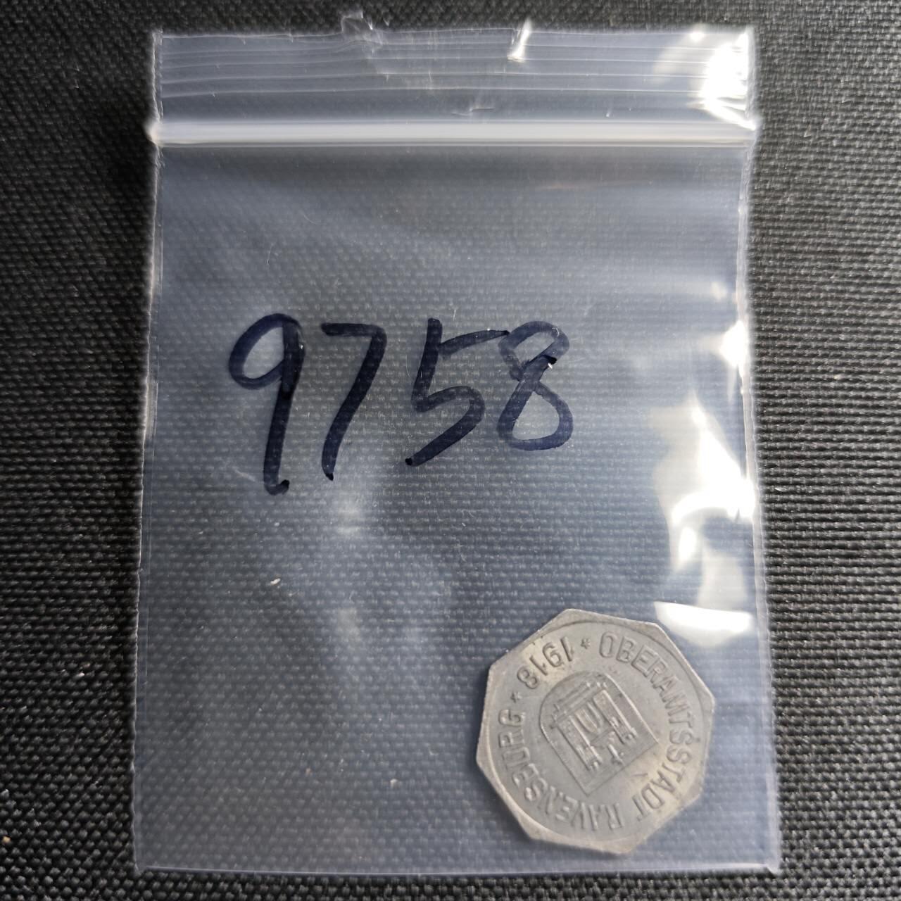 KK钱币收藏小铺  第397期 百期特怕（四拍之一） 2月预留时间 周末发货 1918 德紧拉芬斯堡 10芬尼铁币 