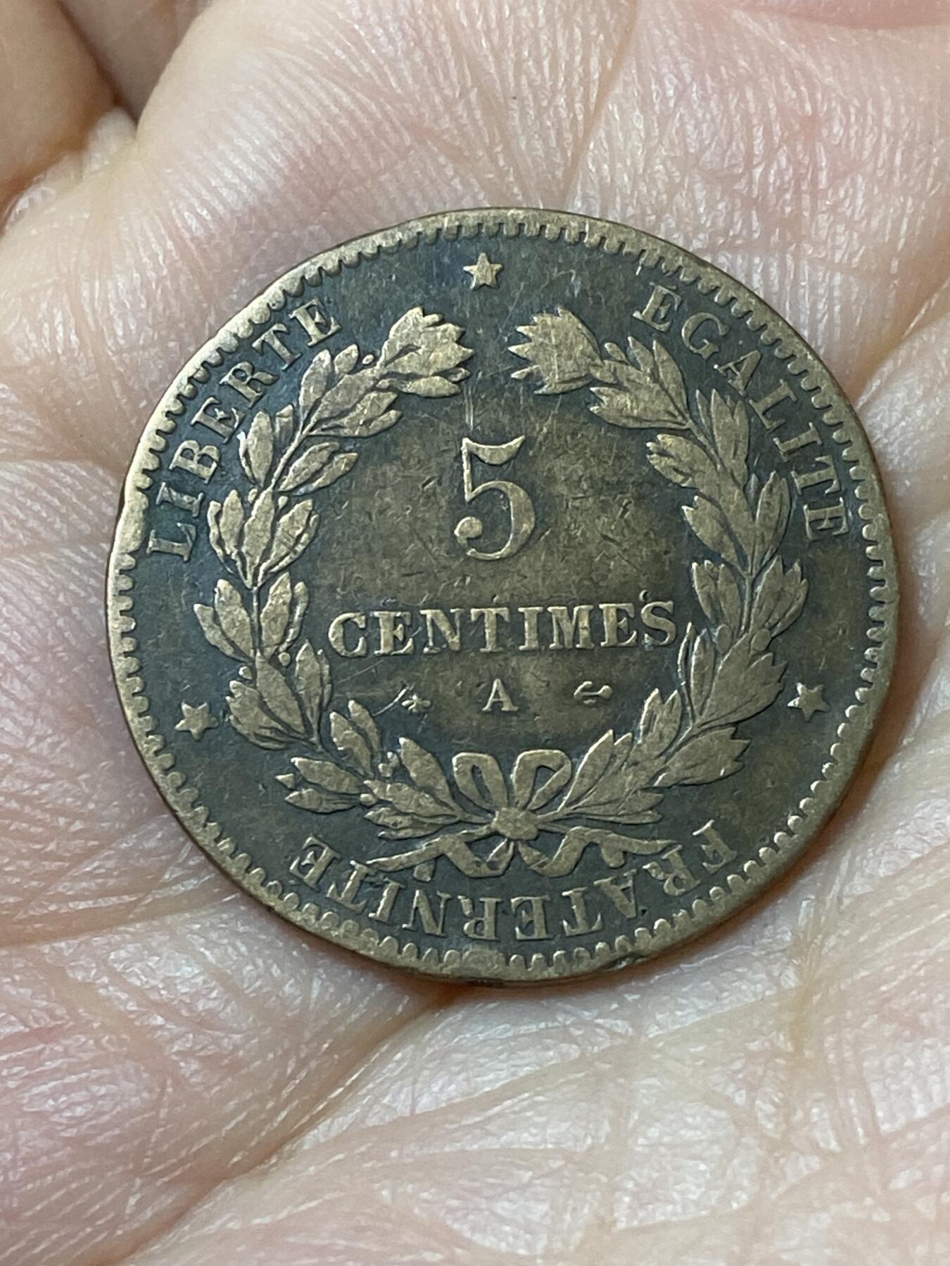 2026年第二十三场(总第一百九十二场）外国好品散币场(年后发货) 流通好品–法兰西第三共和国1873年5生丁(A标，巴黎造)