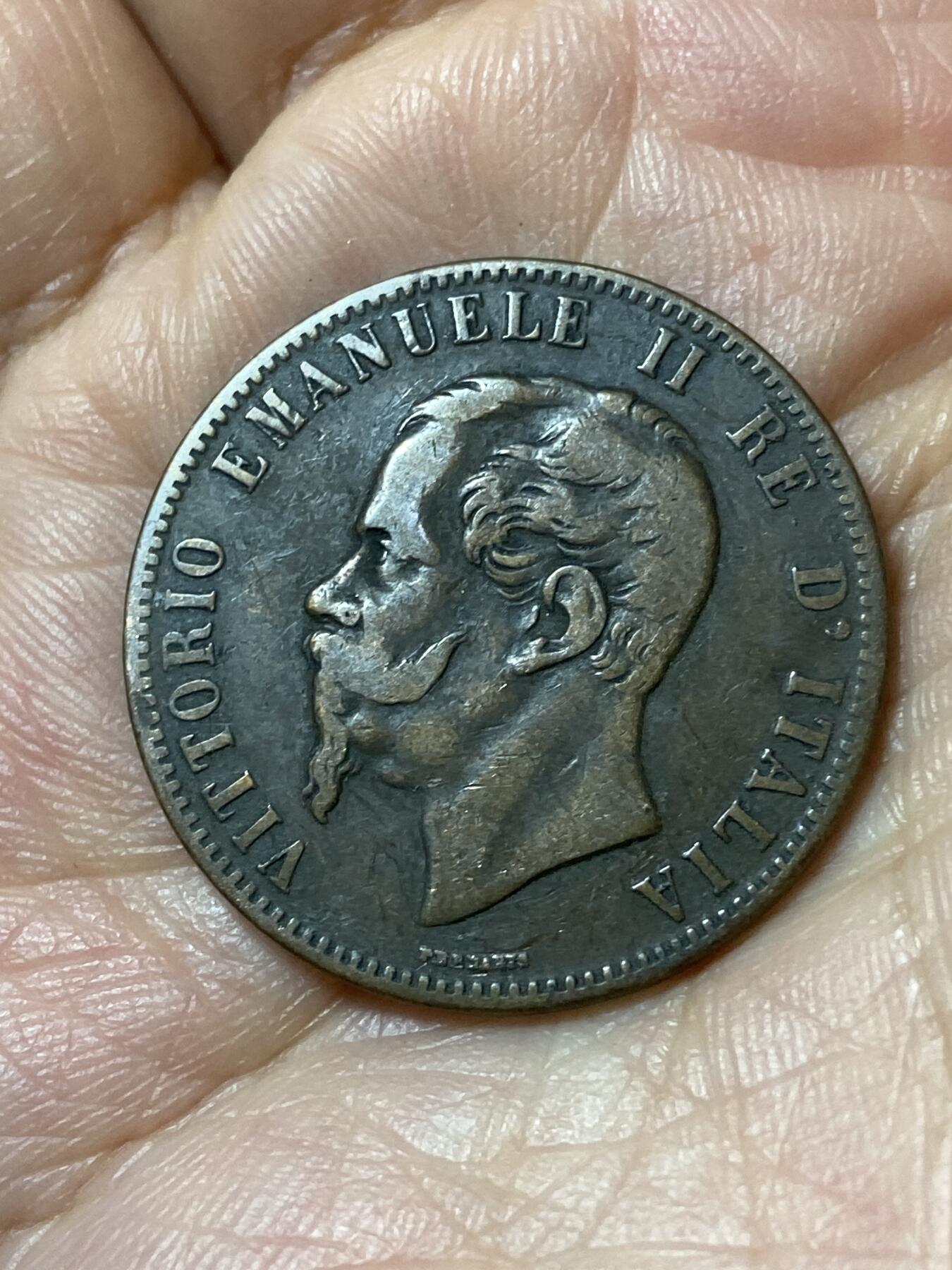 2026年第二十三场(总第一百九十二场）外国好品散币场(年后发货) 流通好品–意大利王国1867年10分(维托里奥·埃马努埃莱二世，OM标斯特拉斯堡造，关门年仅发行2年)