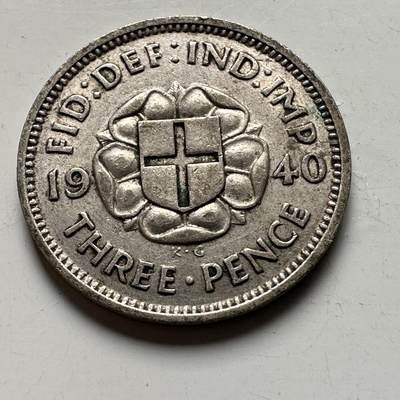 🌹外币初藏🌹🐯2026年第19场 快递已停，正月十五后再发 - 英国1940年三便士银币 1.41克50%银 