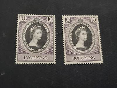 博彦收藏   2月28日 8点邮票专场 全场包邮 - 香港 女皇登基2套 背贴 上品