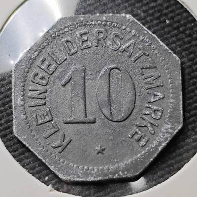 KK钱币收藏小铺  第397期 百期特怕（四拍之一） 2月预留时间 周末发货 - ND(1917) 德紧雷根斯堡 10芬尼锌币