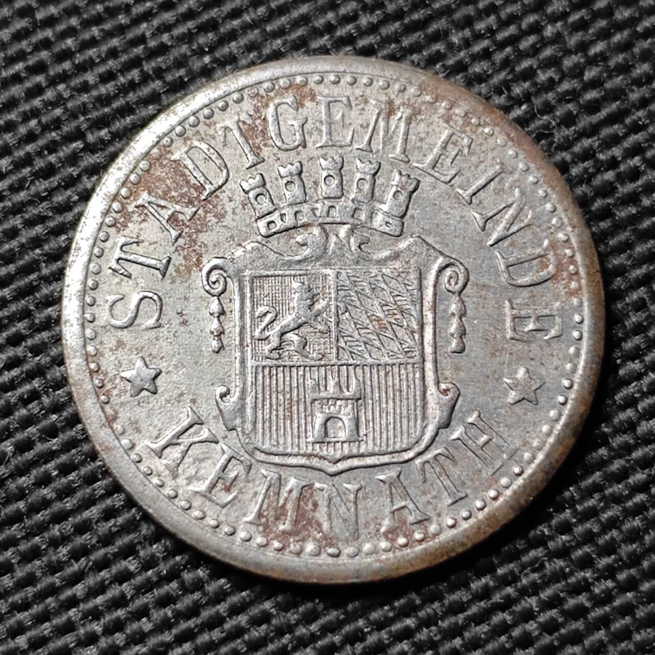 KK钱币收藏小铺  第397期 百期特怕（四拍之一） 2月预留时间 周末发货 1917 德紧巴伐利亚州克姆纳特10芬尼 铁币 