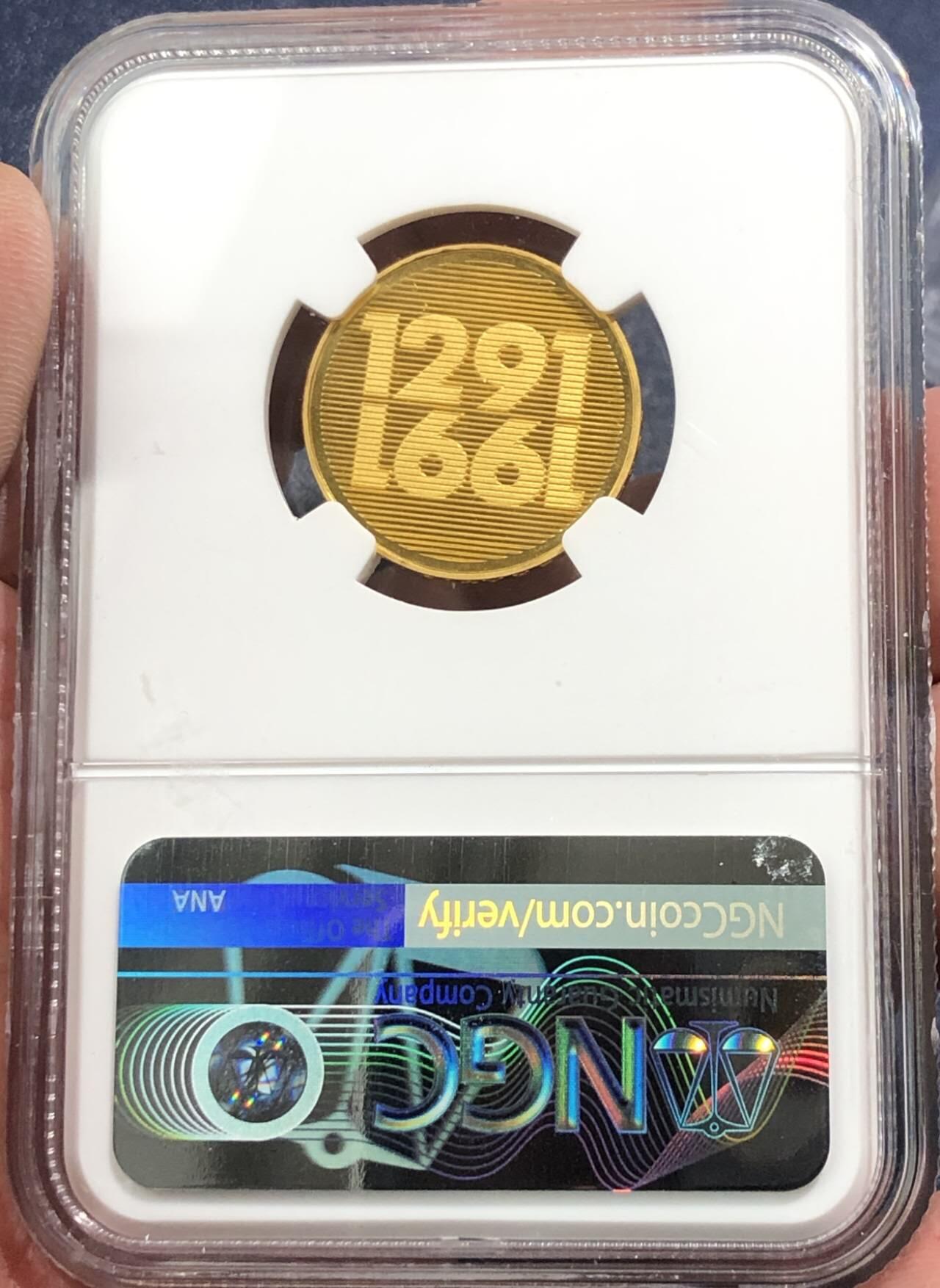 瑞士1991年联邦700周年金币NGC-MS69