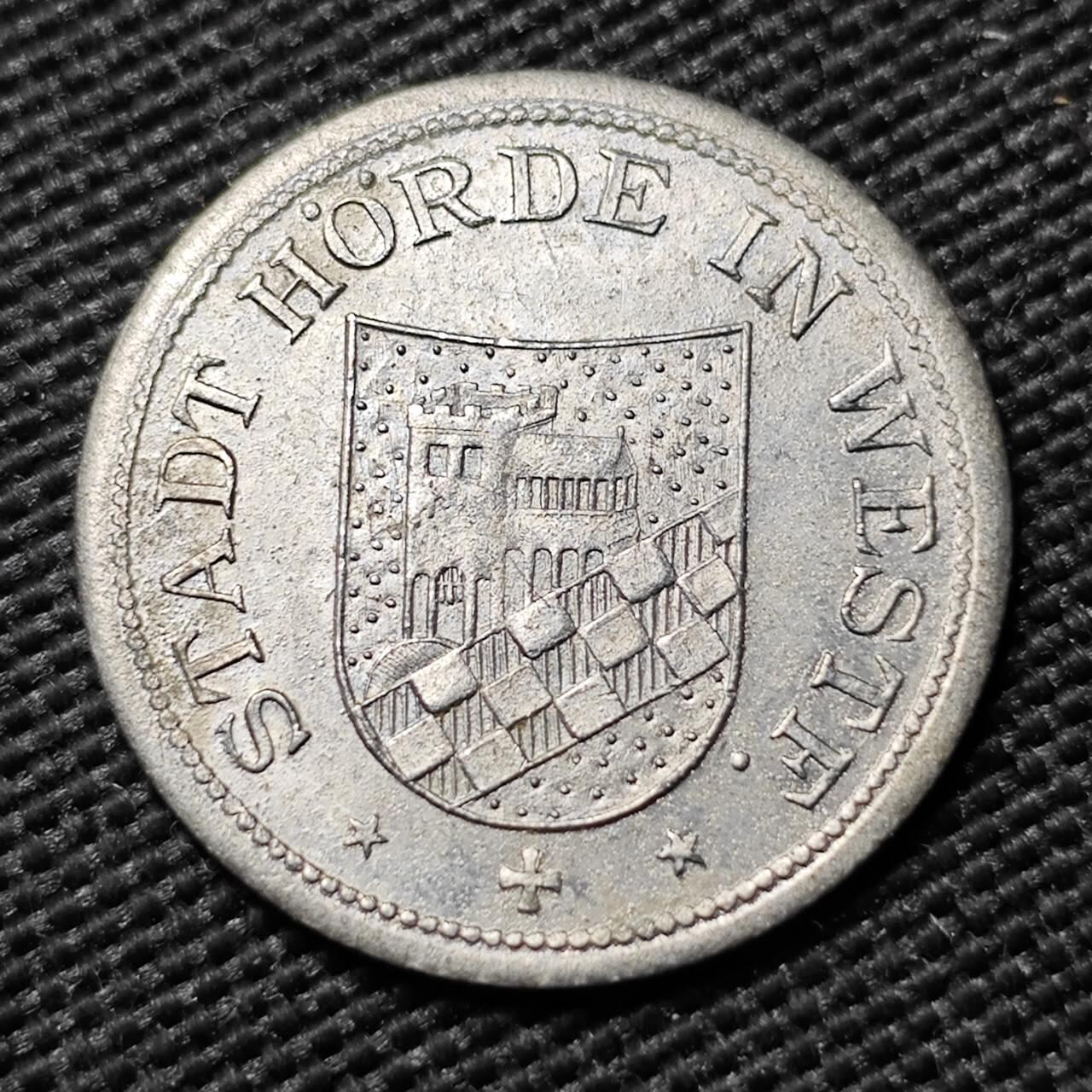 KK钱币收藏小铺  第397期 百期特怕（四拍之一） 2月预留时间 周末发货 1917德紧 霍尔德市 10芬尼 镍镀锌币 