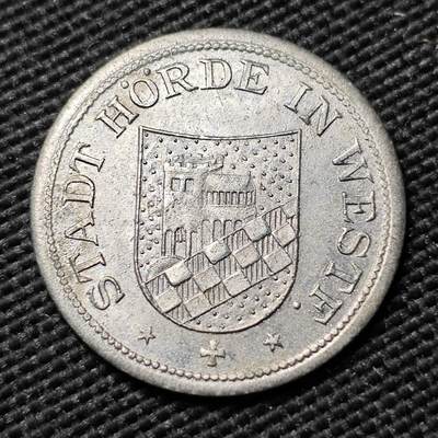 KK钱币收藏小铺  第397期 百期特怕（四拍之一） 2月预留时间 周末发货 - 1917德紧 霍尔德市 10芬尼 镍镀锌币 