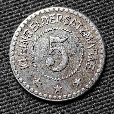 KK钱币收藏小铺  第397期 百期特怕（四拍之一） 2月预留时间 周末发货 -  1918 德紧皮尔马森斯 5芬尼锌币