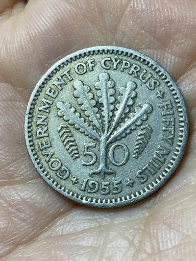 2026年第二十三场(总第一百九十二场）外国好品散币场(年后发货) - 塞浦路斯🇨🇾1955单年份50米尔(伊丽莎白二世青年带冠)