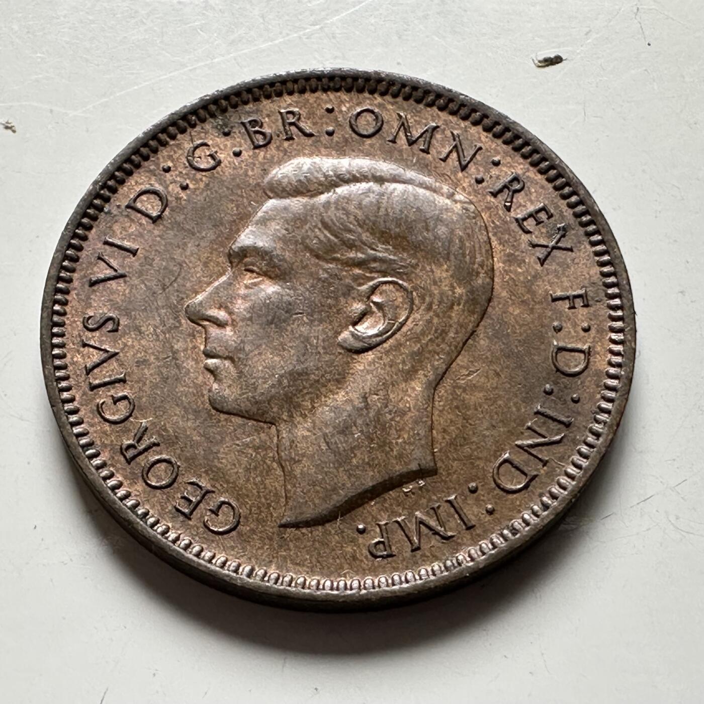 🌹外币初藏🌹🐯2026年第19场 快递已停，正月十五后再发 英国1946年1/4便士 一法新 b