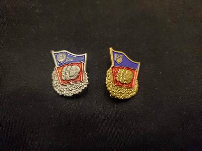 （450件拍品！制服徽章盛宴）罗岚⭐爱藏⭐年前甄选大拍场-店主清仓处理-分享拍场额外现金红包（实体经营） - 民主德国fdj青年团金银级优秀成员证章 三人头版本