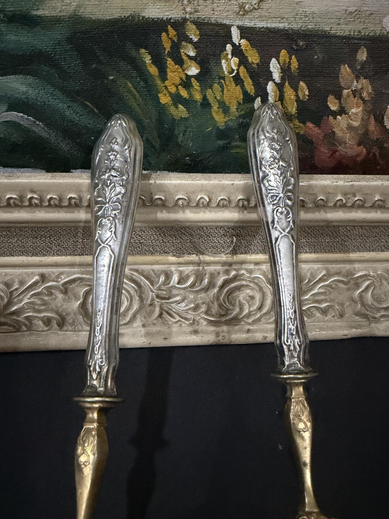 海外回流春节精品专场（一） 法国回流纯银餐具两把（尺寸：16.5cm，17cm，59.4个，有银标）