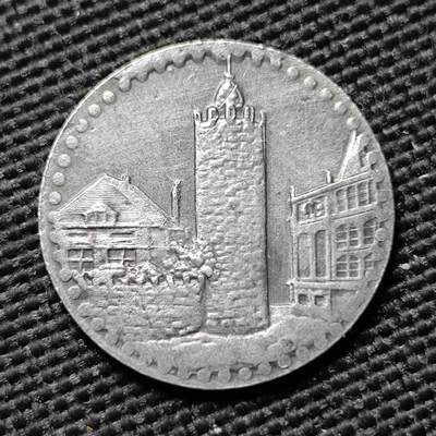 KK钱币收藏小铺  第397期 百期特怕（四拍之一） 2月预留时间 周末发货 - 1919 德紧佩斯内克市 5芬尼铁币 城市景观