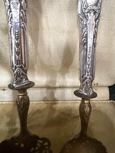 海外回流精品拍卖（五一专场） 法国回流19世纪银餐具一套（左起尺寸：15.8cm，18.8cm，15.9cm，16.5，120g，有款）