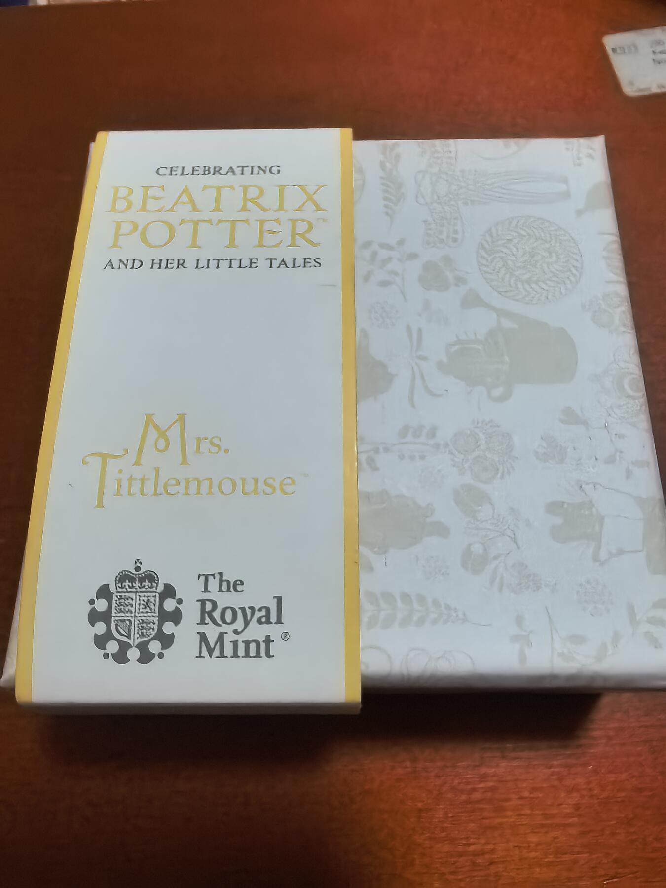 长老汇蛇年精选第一百场拍卖 2018英国彼得兔系列老鼠迪特夫人50便士精制彩色银币，原盒证