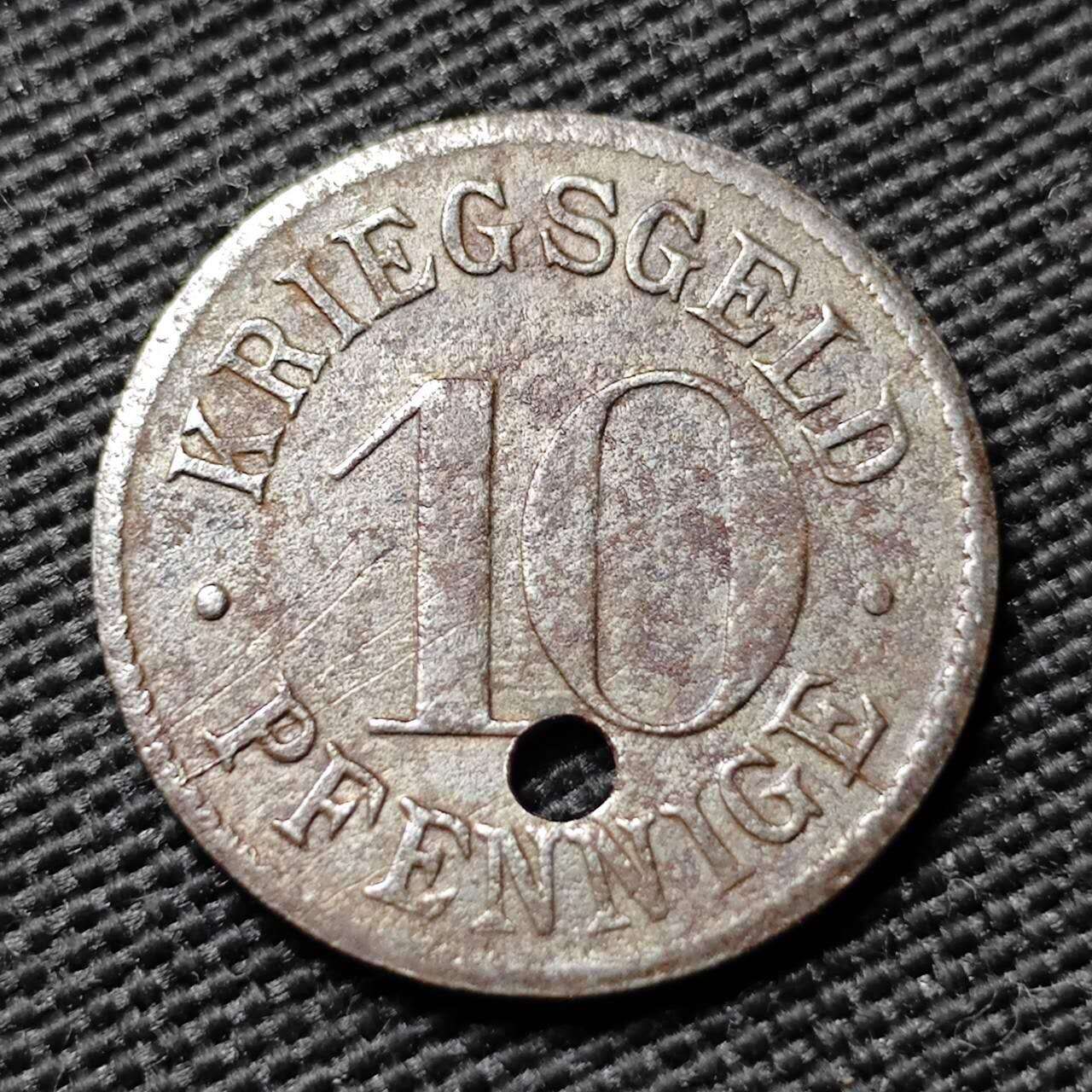 KK钱币收藏小铺  第397期 百期特怕（四拍之一） 2月预留时间 周末发货 1918 德紧海德堡 10芬尼铁币 