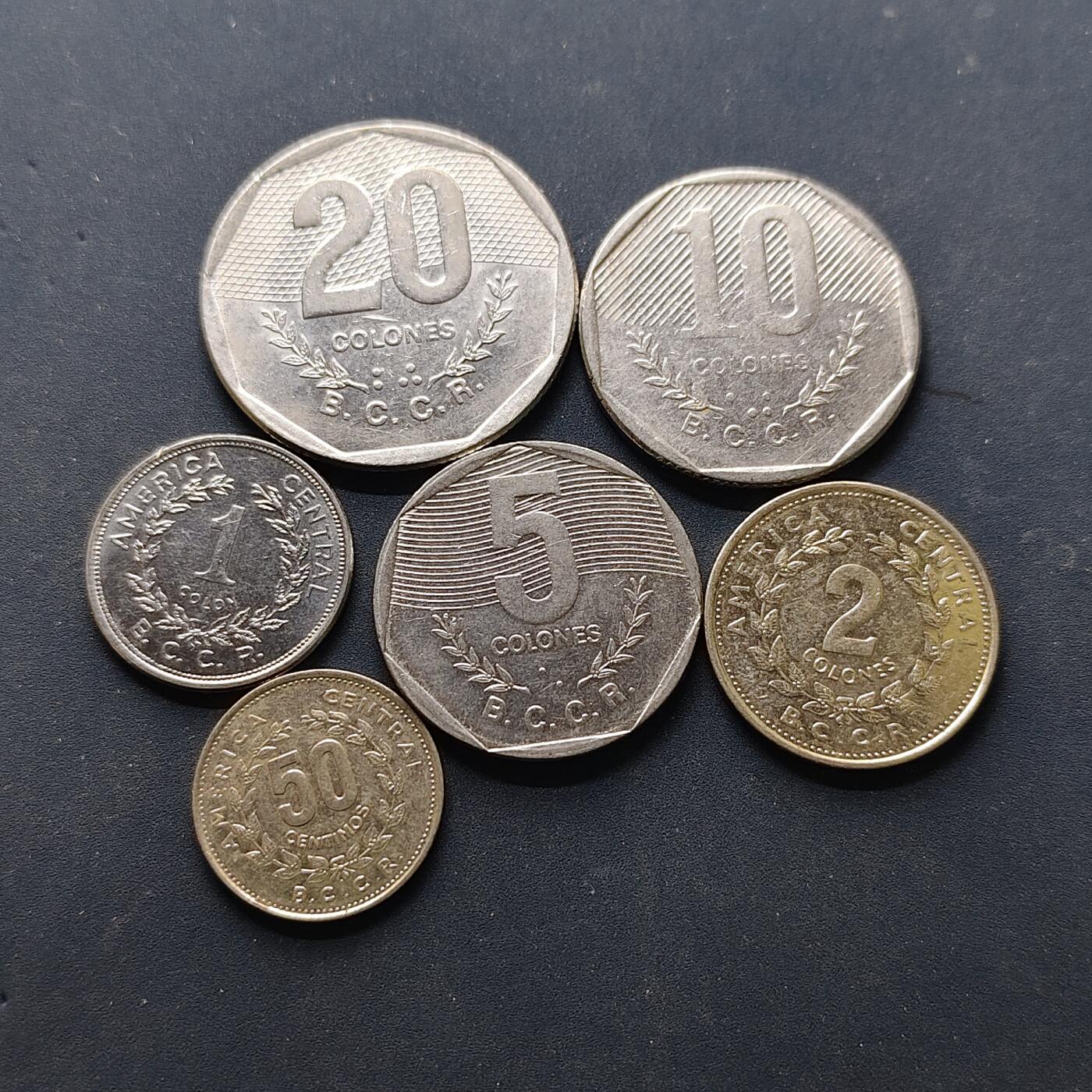 【全场包邮】纯粹捡漏拍502场 哥斯达黎加1984-1989年6枚套币-2