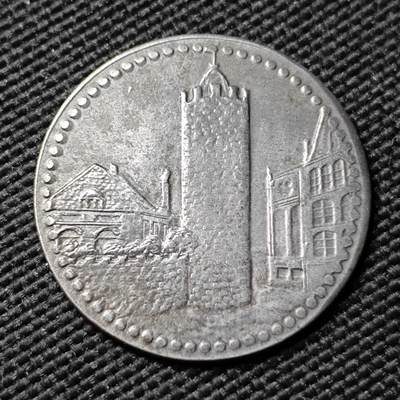 KK钱币收藏小铺  第397期 百期特怕（四拍之一） 2月预留时间 周末发货 - 1919德紧波斯内克50芬尼 铁币 城市景观