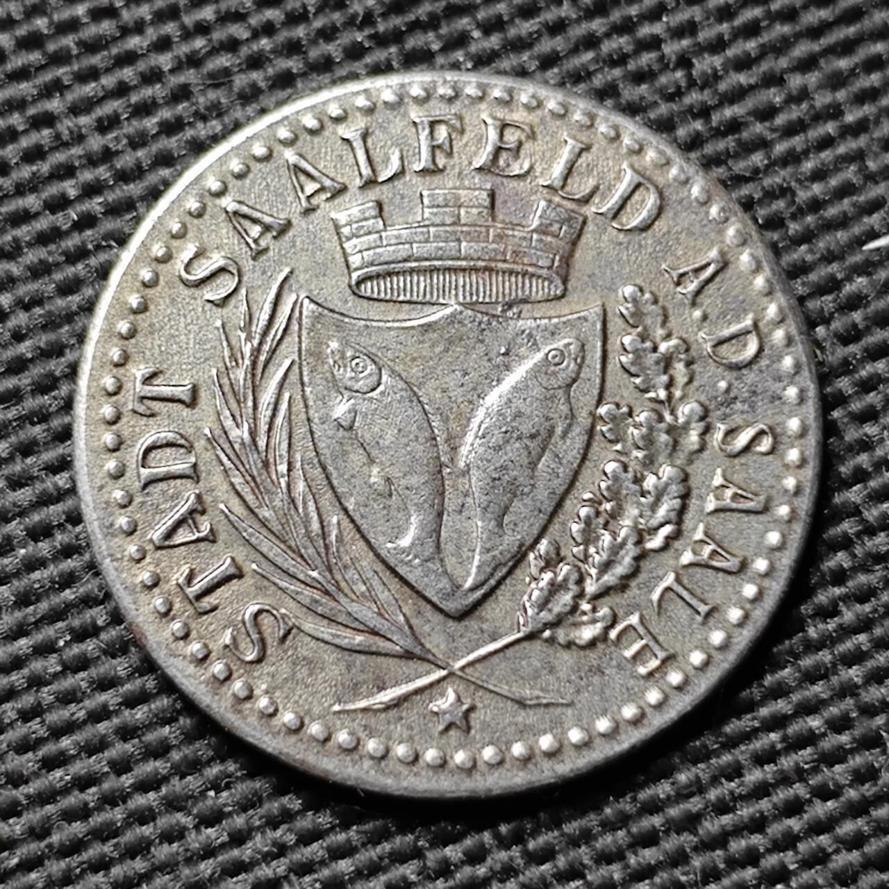 KK钱币收藏小铺  第397期 百期特怕（四拍之一） 2月预留时间 周末发货 ND（1917） 德紧萨尔菲尔德 10芬尼铁币 