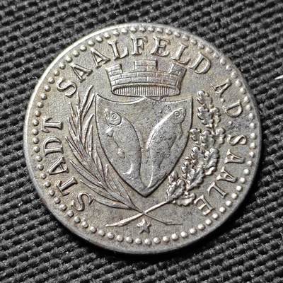 KK钱币收藏小铺  第397期 百期特怕（四拍之一） 2月预留时间 周末发货 - ND（1917） 德紧萨尔菲尔德 10芬尼铁币 