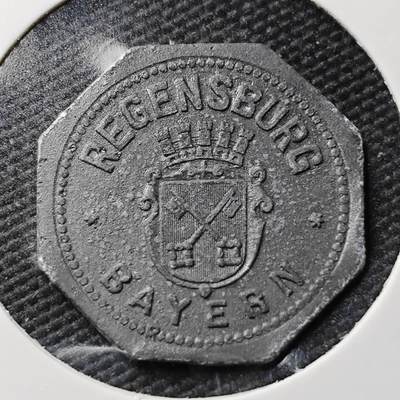 KK钱币收藏小铺  第397期 百期特怕（四拍之一） 2月预留时间 周末发货 - ND(1917) 德紧雷根斯堡 10芬尼锌币