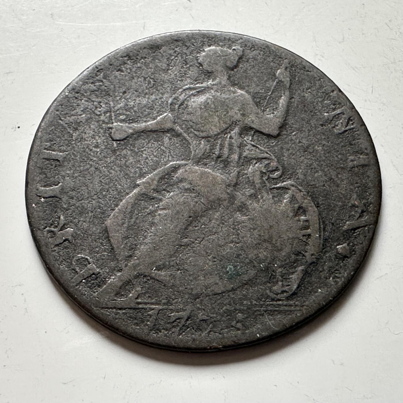 🌹外币初藏🌹🐯2026年第19场 快递已停，正月十五后再发   英国1775年乔治三世1/4便士铜币 4.4克 26.4毫米 