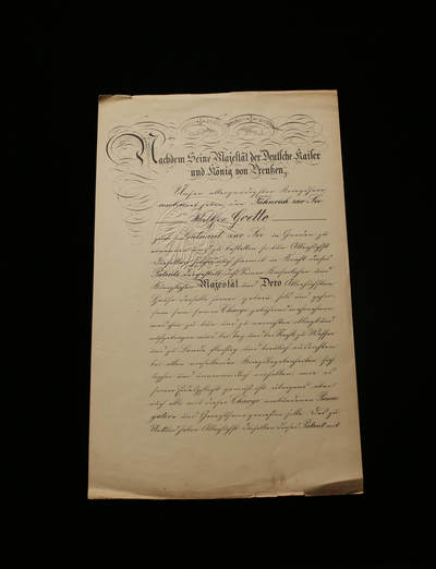 欢庆春节！戎马世界章牌大赏第112期春节大拍  德专场 - 瓦尔特·戈特博士  晋升为“海军中尉”（Leutnant zur See）的正式大型任命证书