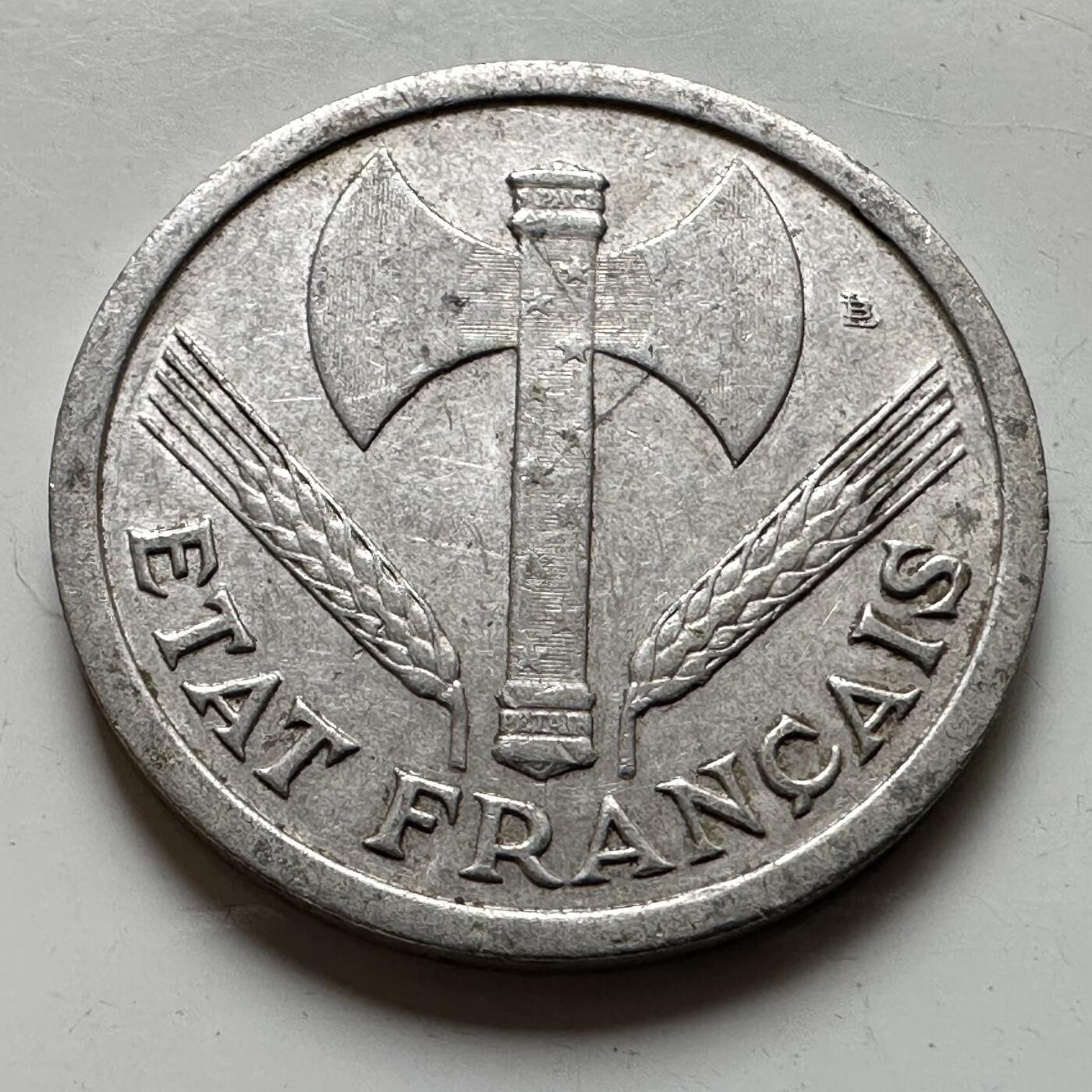 🌹外币初藏🌹🐯2026年第19场 快递已停，正月十五后再发 法国1943年维希政府2法郎