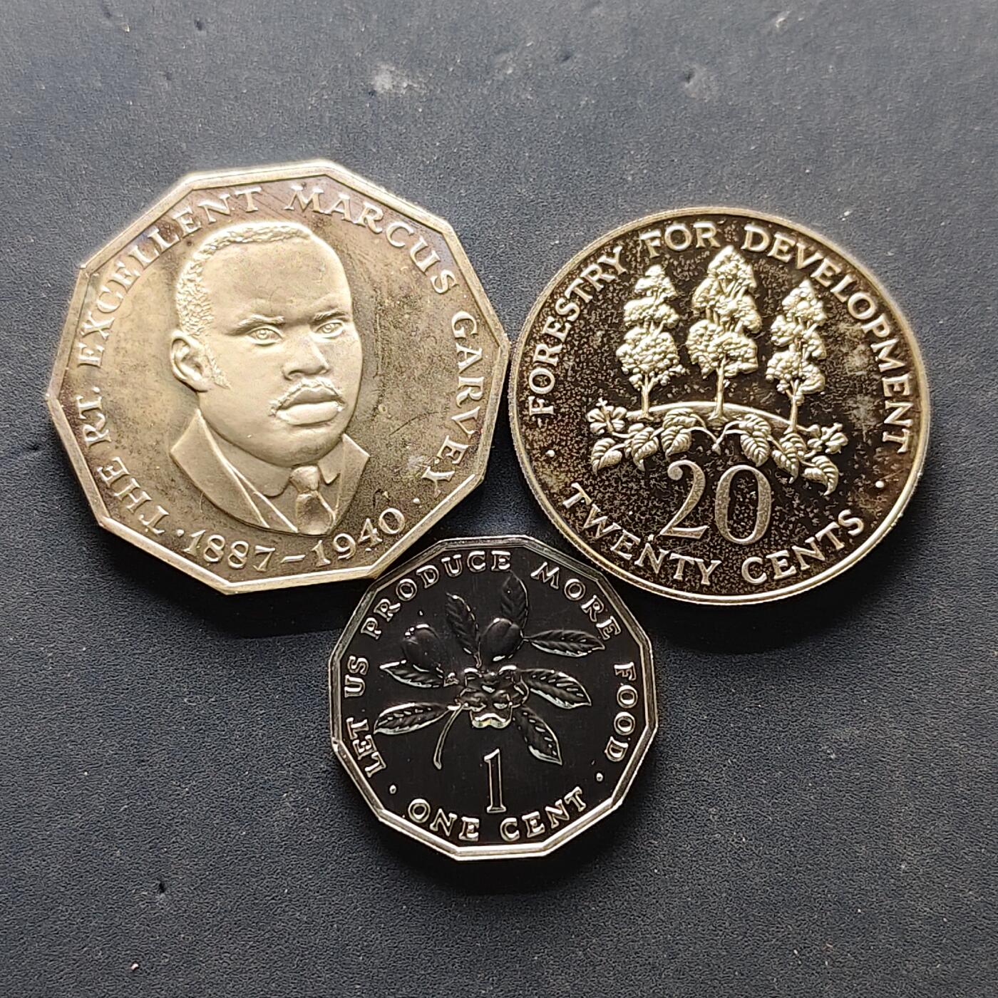 【全场包邮】纯粹捡漏拍502场 牙买加1977/1981年精制币3枚一组